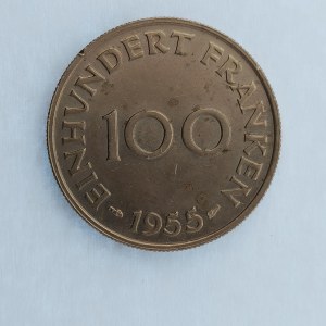 Sársko / 100 Franken 1955, hr., skvr.,