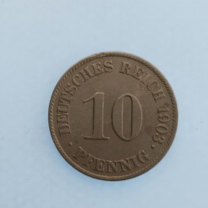 Císařství / 10 Pfennig 1903 J, R, Ni,