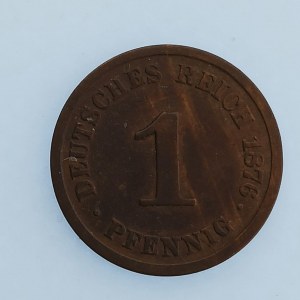 Císařství / 1 Pfennig 1876 J, R, Ag,
