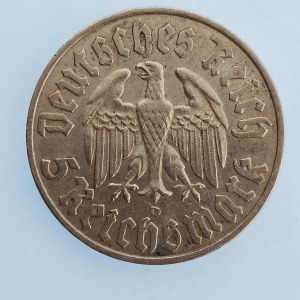 Třetí Říše [1933 - 1945] / 5 Reichsmark 1933 D, Luther, Ag,