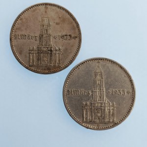 Třetí Říše [1933 - 1945] / 2 Reichsmark 1934 A, E, datum, kostel, Ag, 2 ks