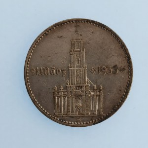 Třetí Říše [1933 - 1945] / 2 Reichsmark 1934 A, datum, kostel, Ag,