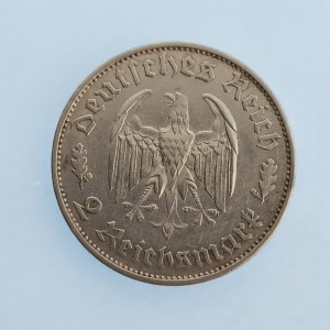 Třetí Říše [1933 - 1945] / 2 Reichsmark 1934 F, Schiller, Ag,