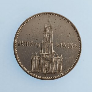 Třetí Říše [1933 - 1945] / 2 Reichsmark 1934 J, kostel, datum, Ag,