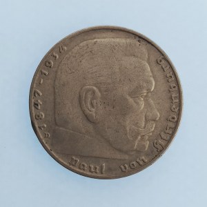 Třetí Říše [1933 - 1945] / 2 Reichsmark 1936 D Hindemburg, Ag,