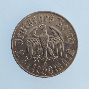 Třetí Říše [1933 - 1945] / 2 Reichsmark G, Luther, KM#79, R, Ag,
