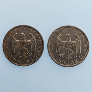 Třetí Říše [1933 - 1945] / 1 Reichsmark 1934 A, E, Ni, 2 ks