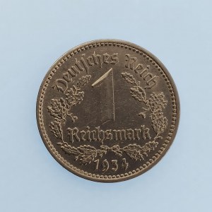 Třetí Říše [1933 - 1945] / 1 Reichsmark 1934 A, dr. hra, Ni,