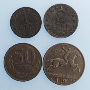 Albánie + Dalmácie / 1 Lek 1931 L, 2 Lek 1947, 1 Lek 1947, 50 Lekke 1996, 4 ks