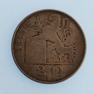 Belgie / 20 Frank 1949, patina, 8 g, Ag,