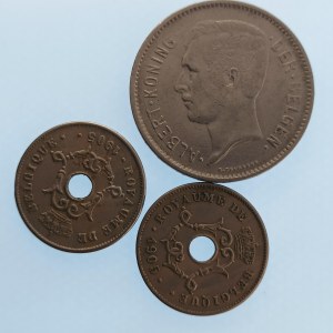 Belgie / 5 Frank 1932, 2 x 10 cent 1905, 3 ks