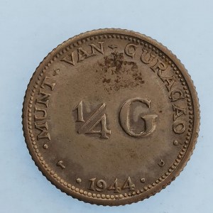 Curacao / 1/4 Gulden 1944  D, Ag,