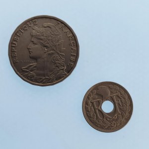 Francie / 25 Centisimi 1904, 5 centisimi 1925, 2 ks