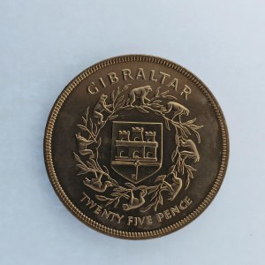 Giblartar / 25 Pence 1977` dr. hra,