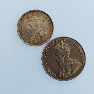 Kanada / 5 cents 1929 Ni, 10 cents 1920 Ag, 2 ks