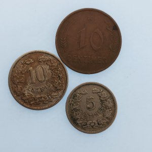 Lucembursko / 10 Centimes 1901, 1930, 5 Centimes 1901, 3 ks
