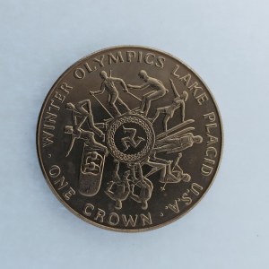 Ostrov Man / 1 Crown 1980 zimní olympiáda, CuNi,