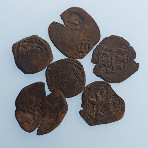 Španělsko / Filip III. Španělský [1578 - 1621] / Konvolut 6ti mincí, bronz Maravedis, Br, 6 ks