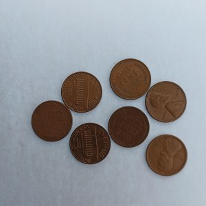USA / 1 Cent Lincoln  1919, 19D. 56, 56D, 64, 72, 75, Cu, 7 ks