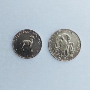 Vatikán / 2 Lire, 5 Lire 1973, 2 ks