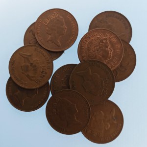 Velká Británie / 2 Pence 1981, 83, 86, 88, 89, 90 (2x), 87, 93, 94, 2008, Cu, 11 ks