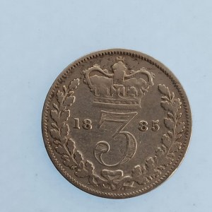 Velká Británie / Viktorie [1837 - 1901] / 3 pence 1885, Ag,