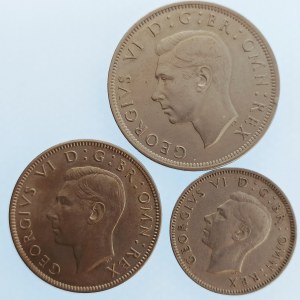 Velká Británie / Jiří VI. [1936 - 1952] / 1/2 Crown 1948 -0/1, 2 shilling 1948 0/0-, 1 shilling 1/1-...