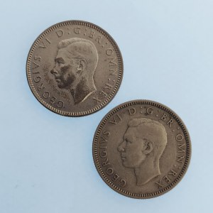 Velká Británie / Jiří VI. [1936 - 1952] / 1 Shilling 1937, 42, Ag, 2 ks