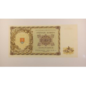 Slovenský štát [1939 - 1945] / 5000 K 18.12.1944 sér. 3LK, perf. - 2x SPECIMEN,