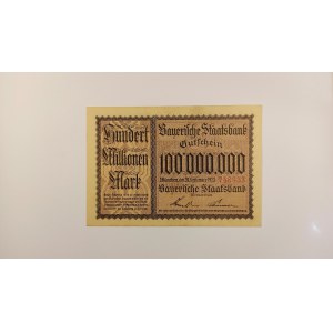 Německo / Bayern 100.000.000 Mark 20.9.1923,