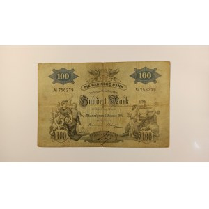 Německo / Baden 100 Mark 1.1.1907,