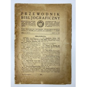 [Starowolski Szymon] Bibliografický sprievodca, séria II. Zväzok VI Zošit 13. 1925 [ex libris Jarosław Doliński].