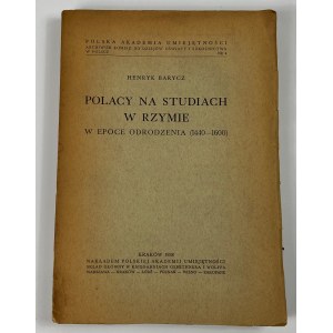 Barycz Henryk - Poliaci študujúci v Ríme počas renesancie (1440-1600)