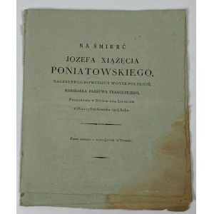 [Prince Józef] [Poniatowski] Molski Marcin - On the death of Jozef Xiążęcia Poniatowski [1814].