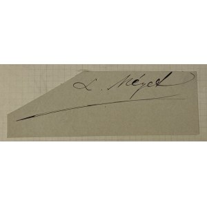 Autograph of Leopold Meyet - collector, bibliophile, writer and philanthropist