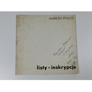 [Author's dedication to Boguslaw Gabrys] Pollo Andrew Letters, inscriptions [catalog].