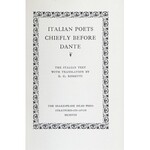 Italian Poets Chiefly Before Dante. The italian text with translation by D.G. Rossetti. Stratford...