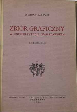Batowski Zygmunt, Zbiór graficzny w Uniwersytecie Warszawskim [oprawa w typie A. Semkowicza]