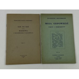 Bauer - Czarnomski F., Sam na sam czyli rozmowa z Mackiewiczem / Hinterhoff Eugeniusz, Moja odpowiedź