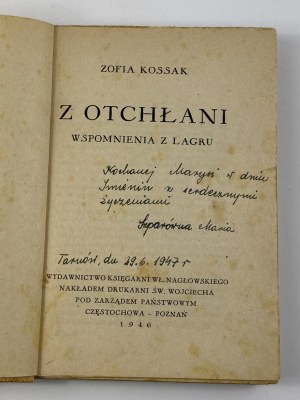 Kossak Zofia, Z otchłani. Wspomnienia z lagru [wydanie I]