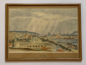 Zygmunt Szpingier (1901-1960) Port w Gdyni. Widok ogólny z Kamiennej Góry