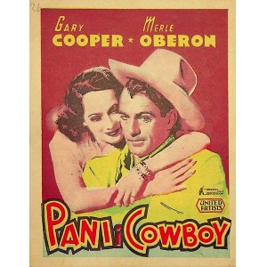 Druk reklamowy filmu Pani i Cowboy z Merle Oberon i Garym Cooperem - pieczątka Kina Capitol