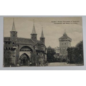 Kraków. Rondel i Brama Floryańska w Krakowie. Florianertor und Bastei in Krakau. Wydawnictwo salonu malarzy polskich 1909