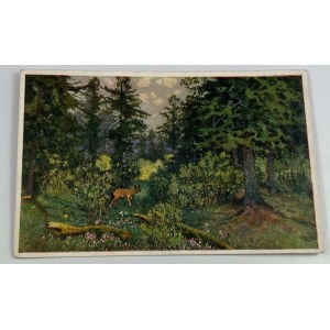 Karta pocztowa - reprodukcja Młody las