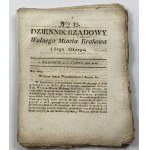 Dziennik Rządowy Wolnego Miasta Krakowa i Jego Okręgu. Kraków 1826