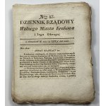 Dziennik Rządowy Wolnego Miasta Krakowa i Jego Okręgu. Kraków 1826