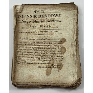 Dziennik Rządowy Wolnego Miasta Krakowa i Jego Okręgu. Kraków 1826