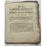 Dziennik Rządowy Wolnego Miasta Krakowa i Jego Okręgu. Kraków 1826