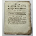 Dziennik Rządowy Wolnego Miasta Krakowa i Jego Okręgu. Kraków 1826