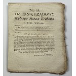 Dziennik Rządowy Wolnego Miasta Krakowa i Jego Okręgu. Kraków 1826